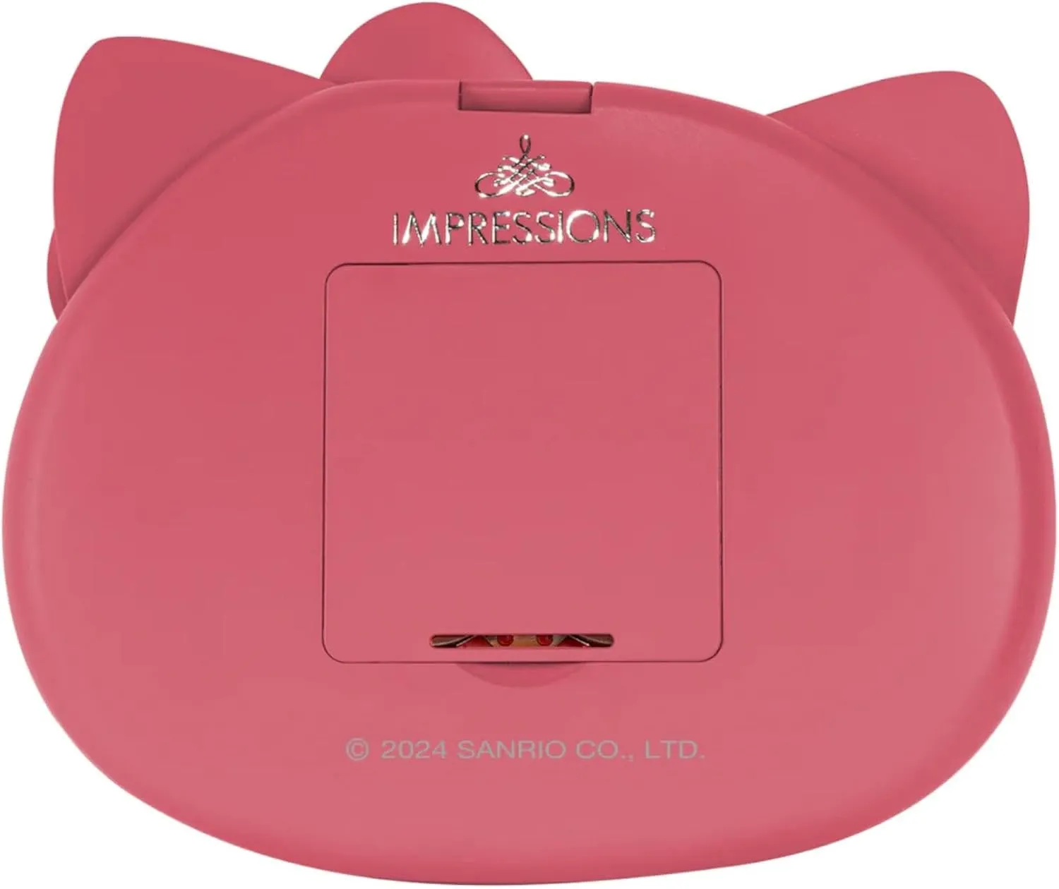 Impressions Vanity Hello Kitty Kawaii Compact Mirror with Touch Sensor Switch for Adjustable Brightness, Lighted Makeup Mirror with LED Lights and 2X Magnifying Mirror (Red)