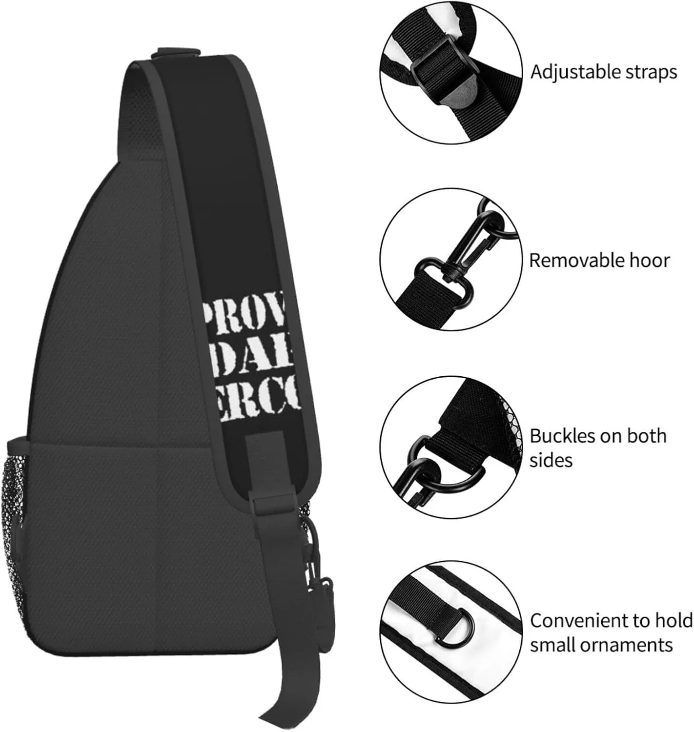 Improvise Adapt Overcome Sling Backpack Shoulder Chest Bag For Men Women Hiking Travel Crossbody Daypack