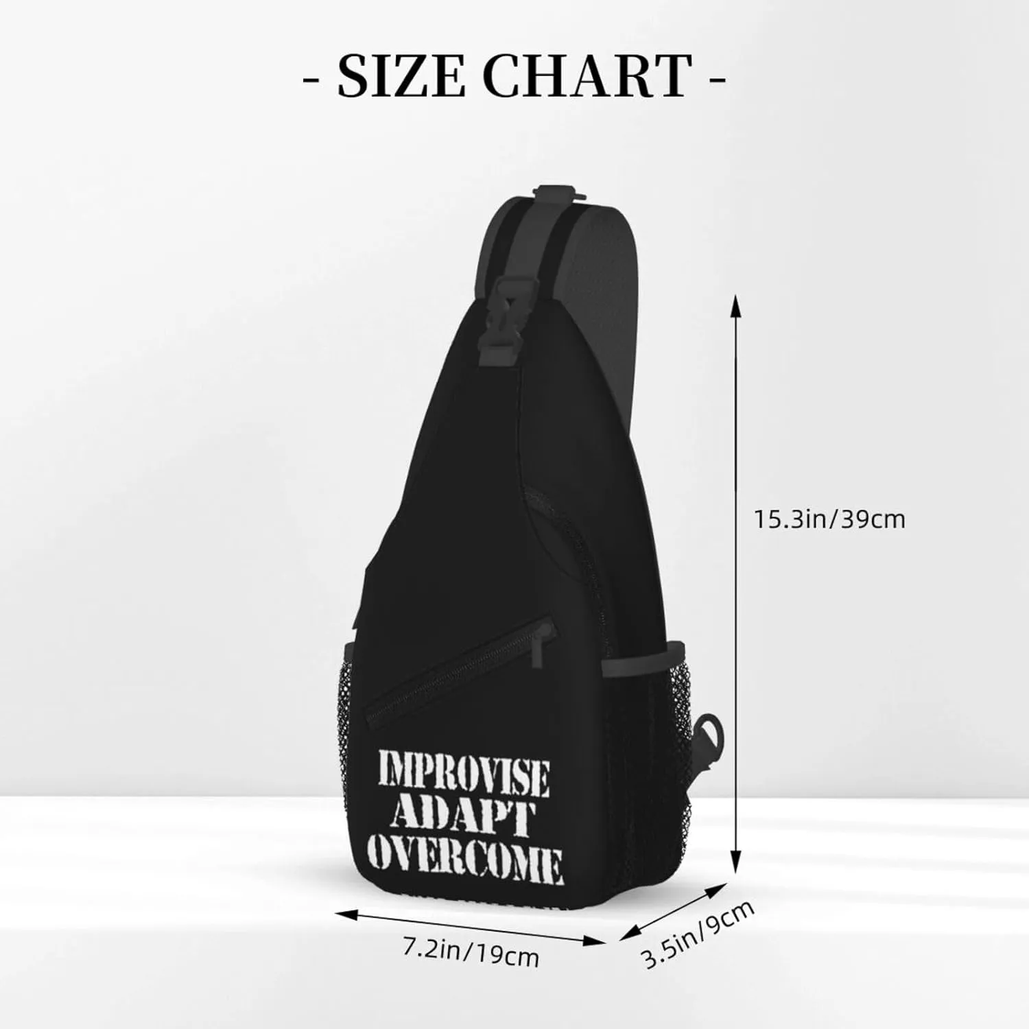 Improvise Adapt Overcome Sling Backpack Shoulder Chest Bag For Men Women Hiking Travel Crossbody Daypack