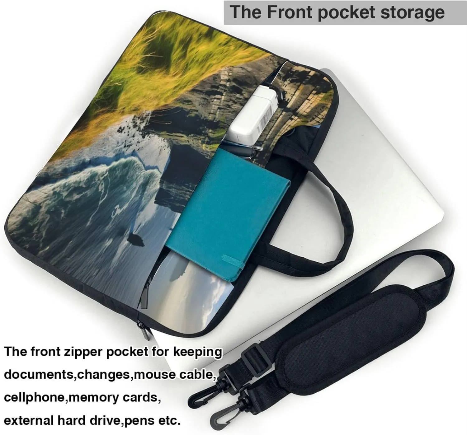 Ireland Outdoors County Clare The Cliffs Print Versatile Laptop Bag Men's Laptop Case & Womenâ€™s Computer Bag with Shoulder Strap