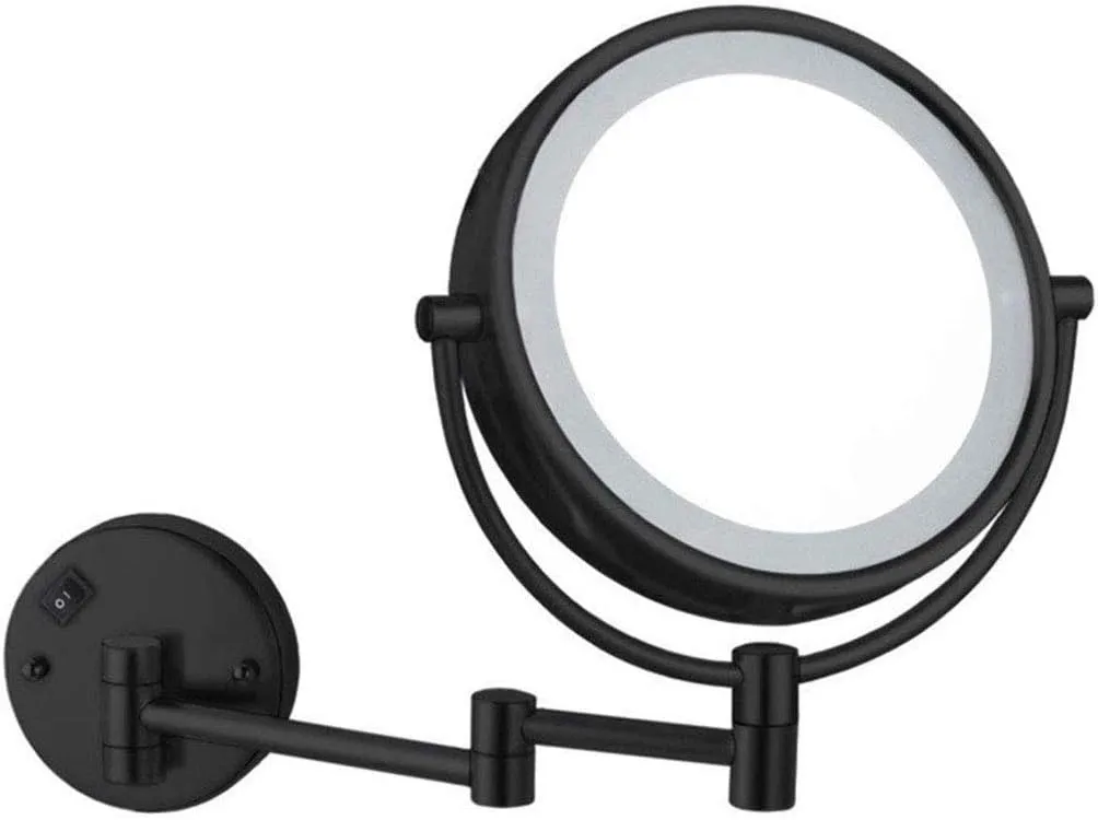 JCAKES Makeup Mirror with Light Wall Mounted Double Sided Vanity Magnifying Mirror Adjustable Telescopic Boom (Size : 5X)