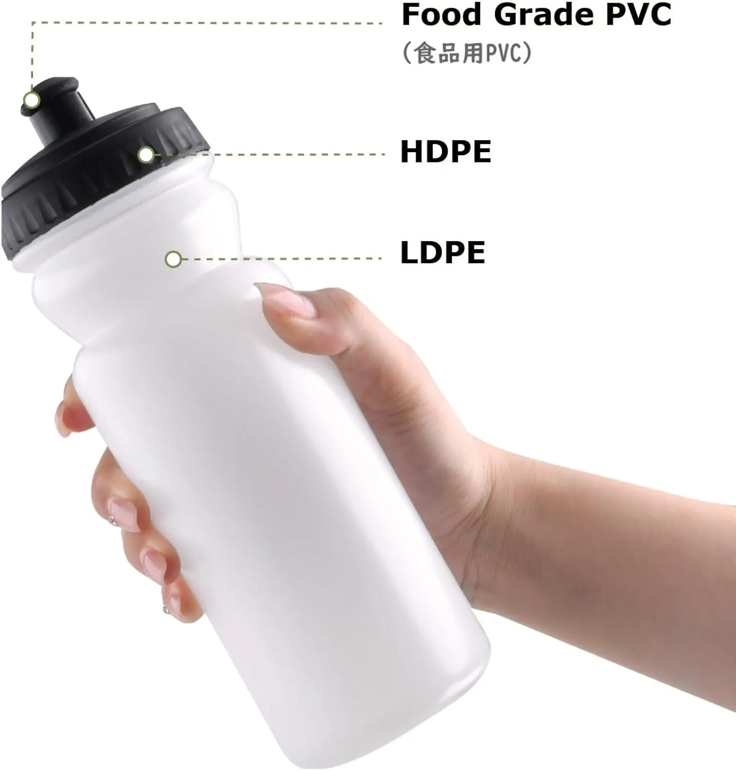JEELAD TPU Running Water Bottles, Leak-Proof, BPA-Free, for Hydration Pack Vest, Running, Hiking, Cycling (620ml(20oz) 1 Pcs Water Bottle)