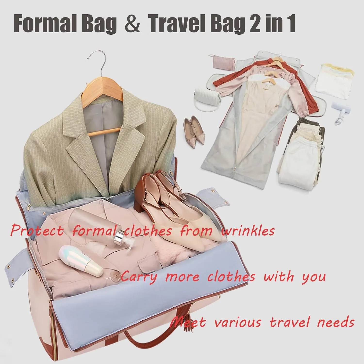 Jenni Bag, Jenni Bag Travel Bag with Wheels, Jenni Travel Bag (Beige with wheels)