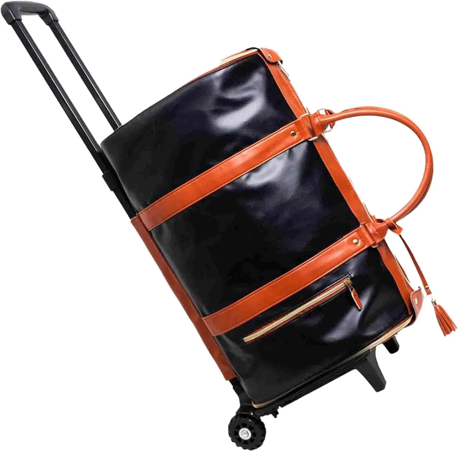 Jenni Travel Bag, Jenni Bag, Jenni Bag Travel Bag with Wheels, Convertible Duffel Bag, With Removable Wheels (Black-B)
