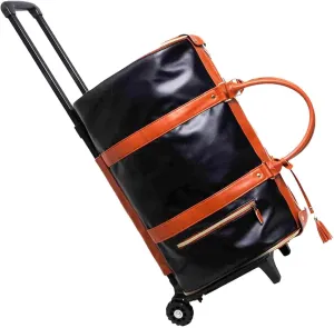 Jenni Travel Bag, Jenni Bag, Jenni Bag Travel Bag with Wheels, Convertible Duffel Bag, With Removable Wheels (Black-B)