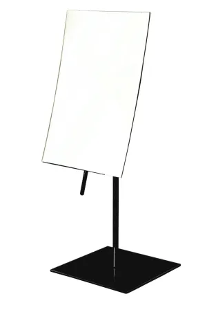 JERDON Rectangular Tabletop Vanity Makeup Mirror - 3X Magnification with Black Finish - 5-inch by 8-inch Vanity Mirror - Pivot Adjustment - Model JP358BK