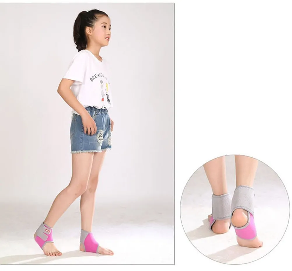 JIAHG Kids Ankle Support Breathable Ankle Brace Girls Boys Ankle Tendon Compression Brace Ankle Strap Neoprene Adjustable Sport Running Basketball Dancing Cycling Skating Ankle Brace Protector Guard