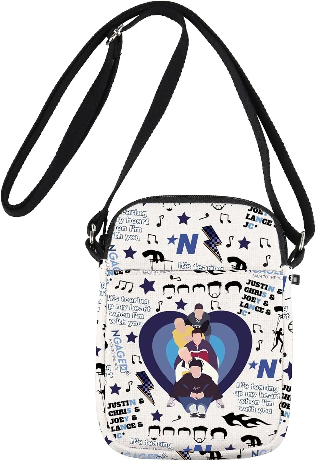 JNIAP 90's Music Band Crossbody Bag Music Band Fans Gift Pop Music Group Shoulder Bag Bye Bye Bye Gits Music Band Merchandise