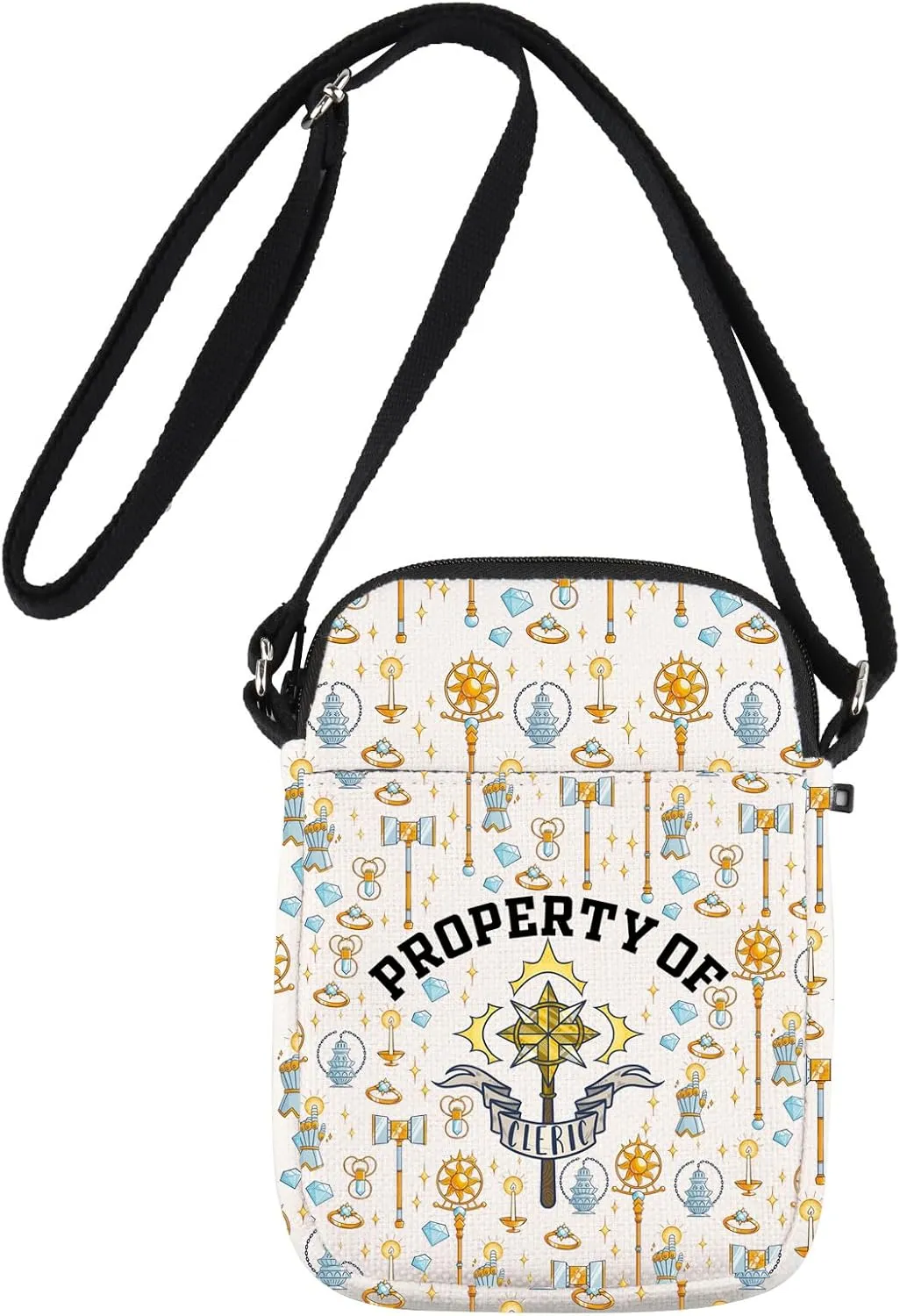 JNIAP Dice Cleric Crossbody Bag Cleric Class Gift Cleric Life of the Party Gifts Cleric Symbol Messenger Bag