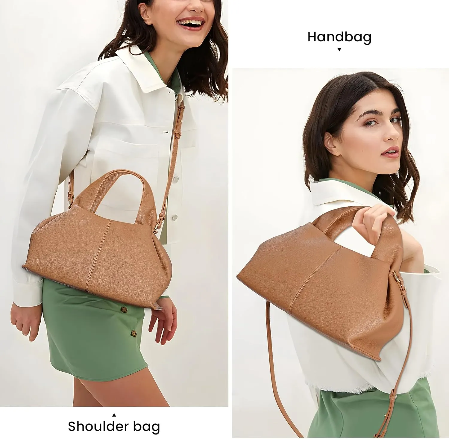 JQWYGB Cloud Pouch Dumpling Clutch Purse Women Tote Shoulder Retro Crossbody Bag with Removable Strap