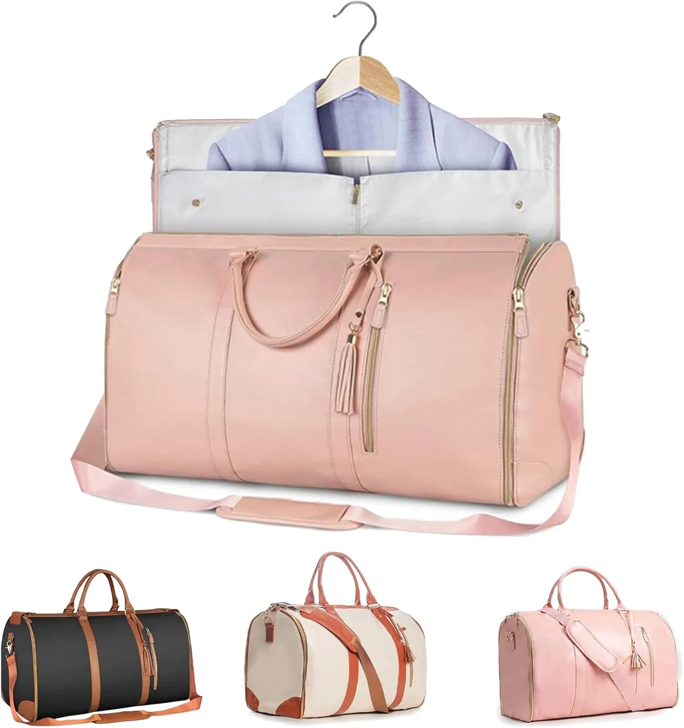 June Travel Bag, Convertible Duffle Garment Bag, 3 In 1 Garment Duffle Bags for Travel, Large Capacity Luggage Bag for Women (one size,Pink)