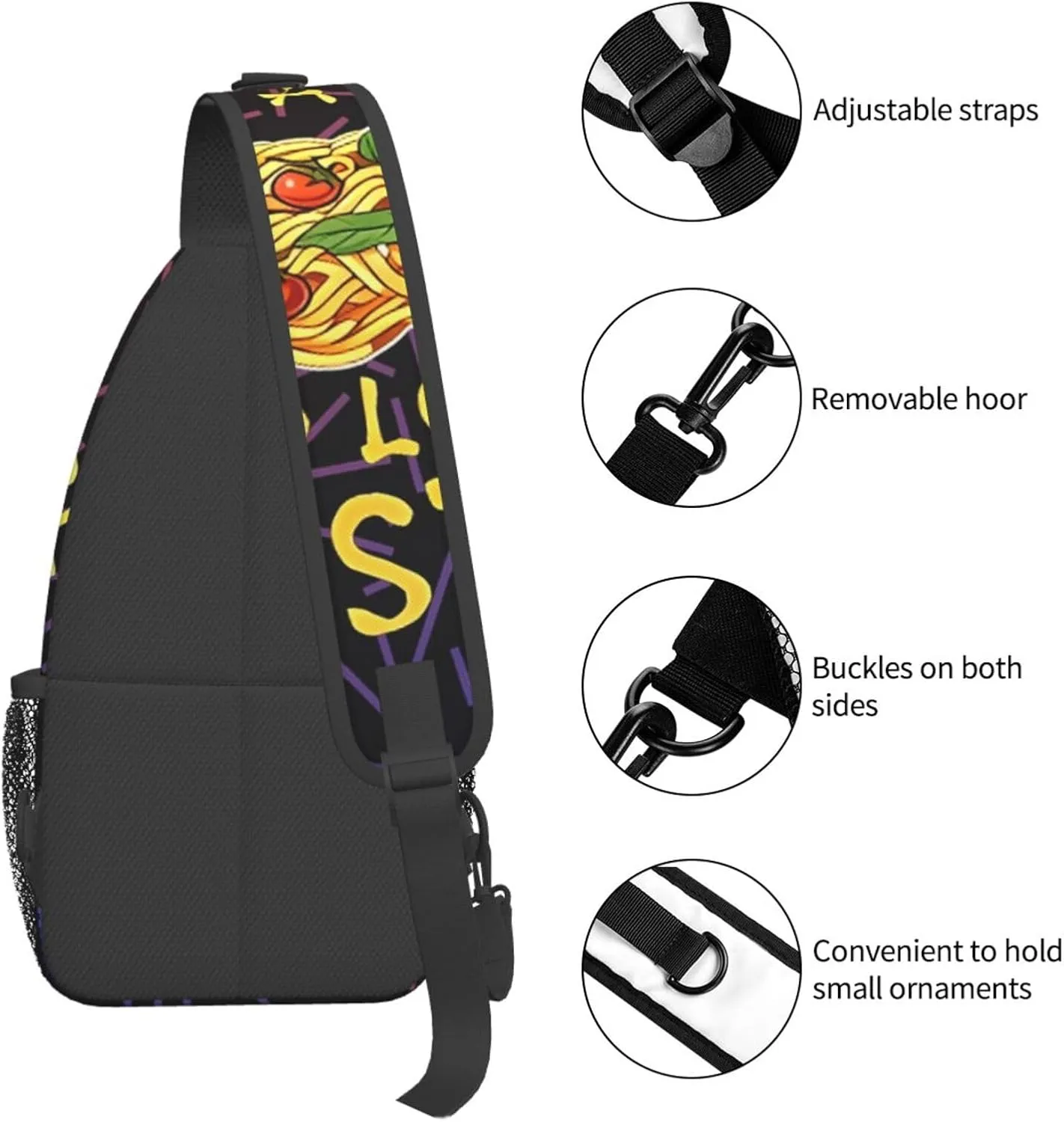 Just A Girl Who Loves Pasta Small Crossbody Backpack Sling Bag For Men Women Mini One Shoulder Chest Bags Gym Sport Travel Hiking Daypack