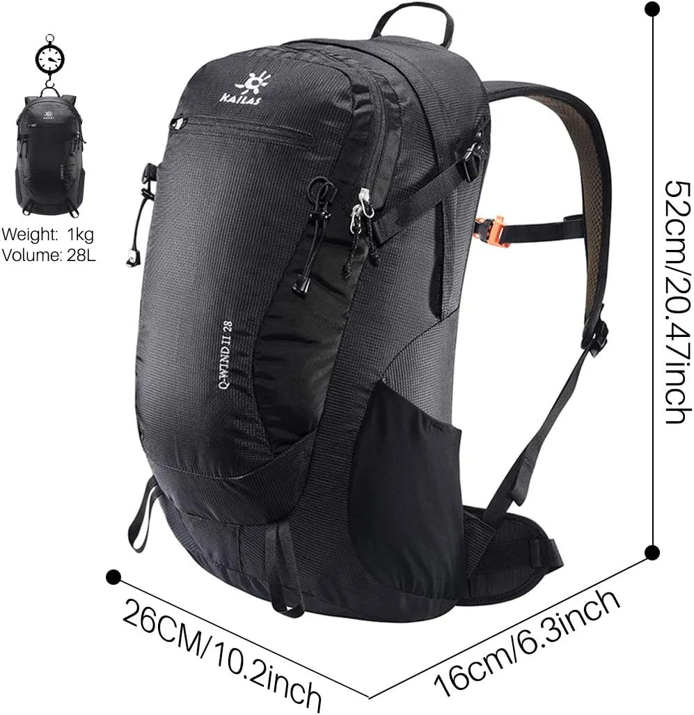 KAILAS Q-WIND II 28L Hiking Daypack Waterproof Lightweight Backpack with Rain Cover for Men Women Travel Outdoor