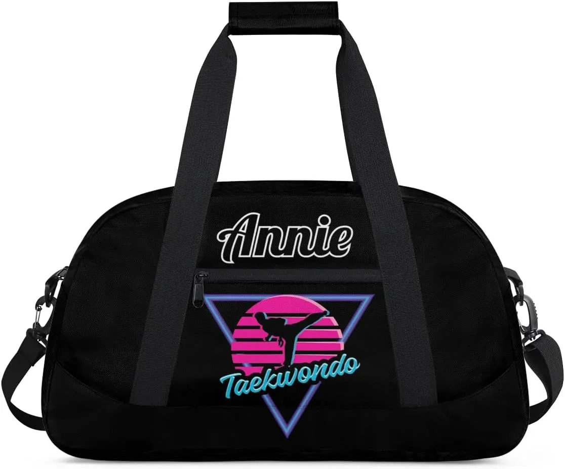 Karate Taekwondo Custom Sports Gym Bag for Girls Boys, Overnight Duffel Bags Cheerleader for Kids Personalized Dance Bag, Gymnastics Duffel Bag