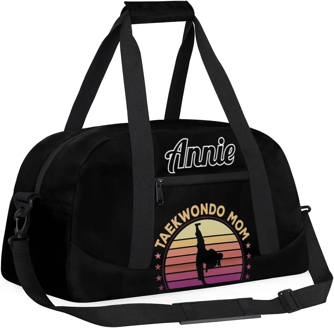 Karate Taekwondo Custom Sports Gym Bag for Girls Boys, Overnight Duffel Bags Cheerleader for Kids Personalized Dance Bag, Gymnastics Duffel Bag