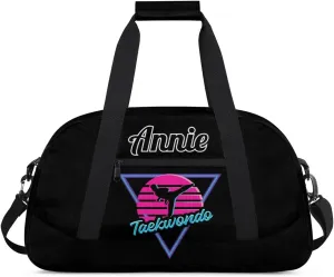 Karate Taekwondo Custom Sports Gym Bag for Girls Boys, Overnight Duffel Bags Cheerleader for Kids Personalized Dance Bag, Gymnastics Duffel Bag