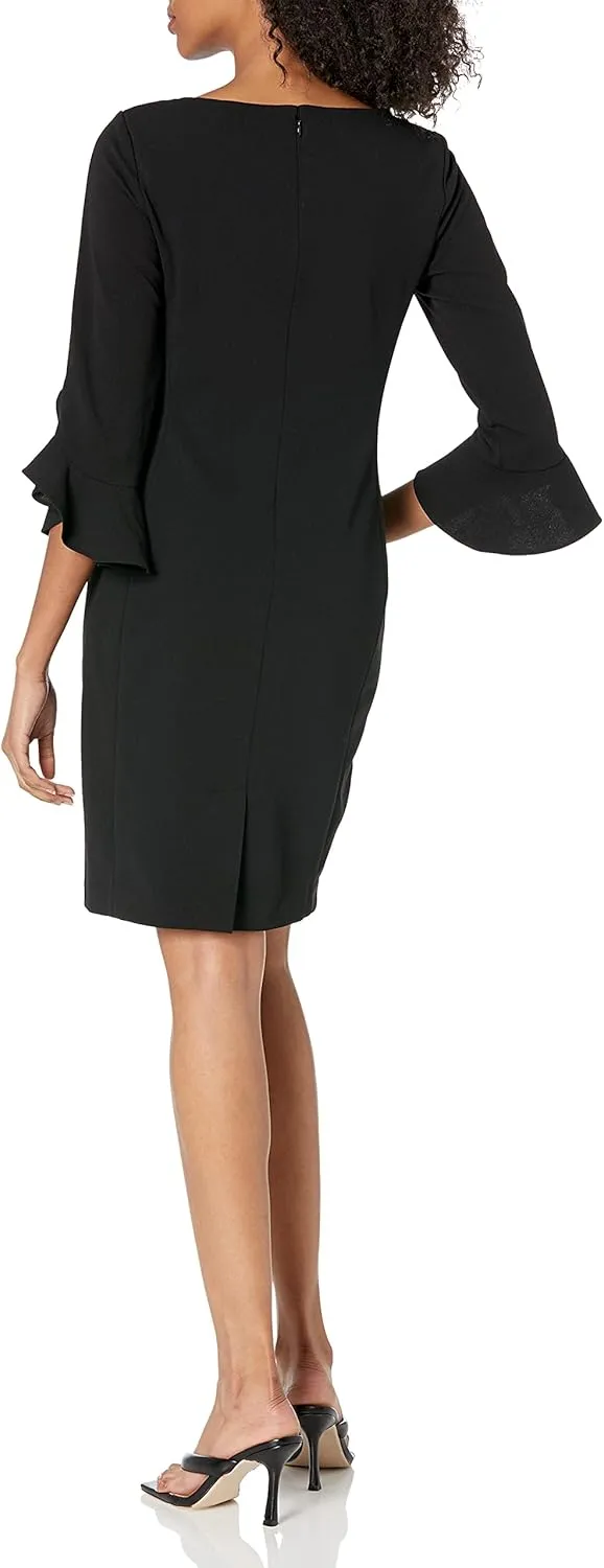 Karl Lagerfeld Paris Women's Tulip Sleeve Crepe Dress