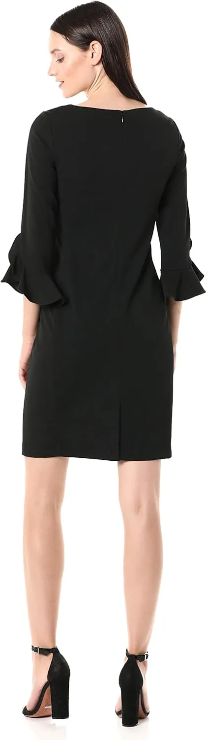 Karl Lagerfeld Paris Women's Tulip Sleeve Crepe Dress