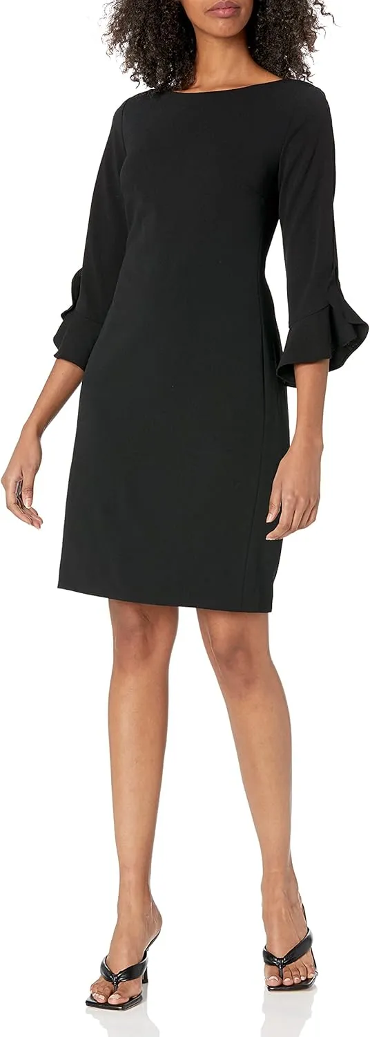 Karl Lagerfeld Paris Women's Tulip Sleeve Crepe Dress