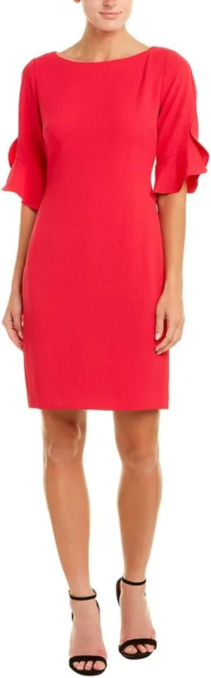 Karl Lagerfeld Paris Women's Tulip Sleeve Crepe Dress
