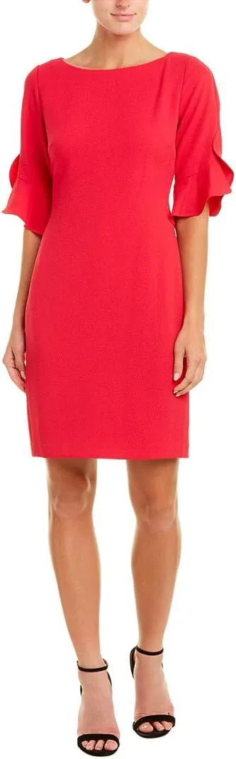 Karl Lagerfeld Paris Women's Tulip Sleeve Crepe Dress