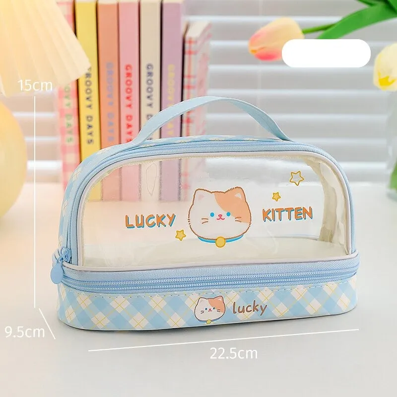 Kawaii Japanese Style Pastel Transparent Pencil Case