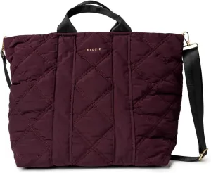 KEDZIE Cloud 9 Quilted Puffer Tote Bag Crossbody Purse for Women - Mulberry