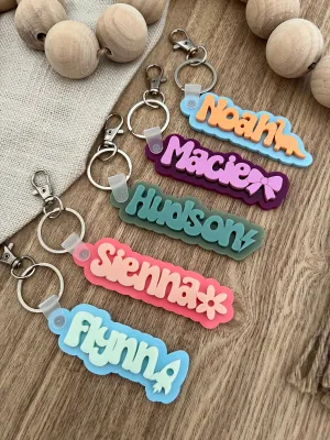Kids Icon Name Tag | Keyring | Personalised Keychain