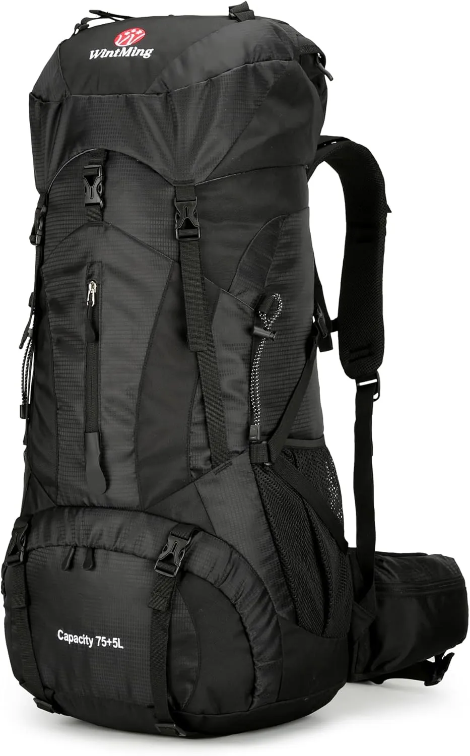 King'sGuard Hiking Backpack for Men and Women 70L 5L Waterproof Lightweight Camping Daypack with Rain Cover - Frameless (black-b)