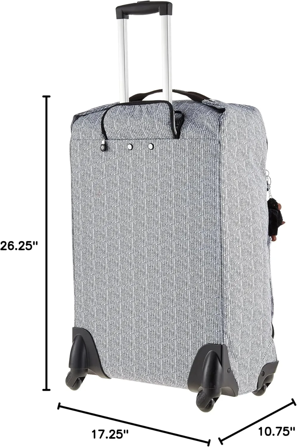 Kipling Women's Darcey Medium 26-Inch Softside Checked Rolling Luggage, 360 Degree Spinning Wheels