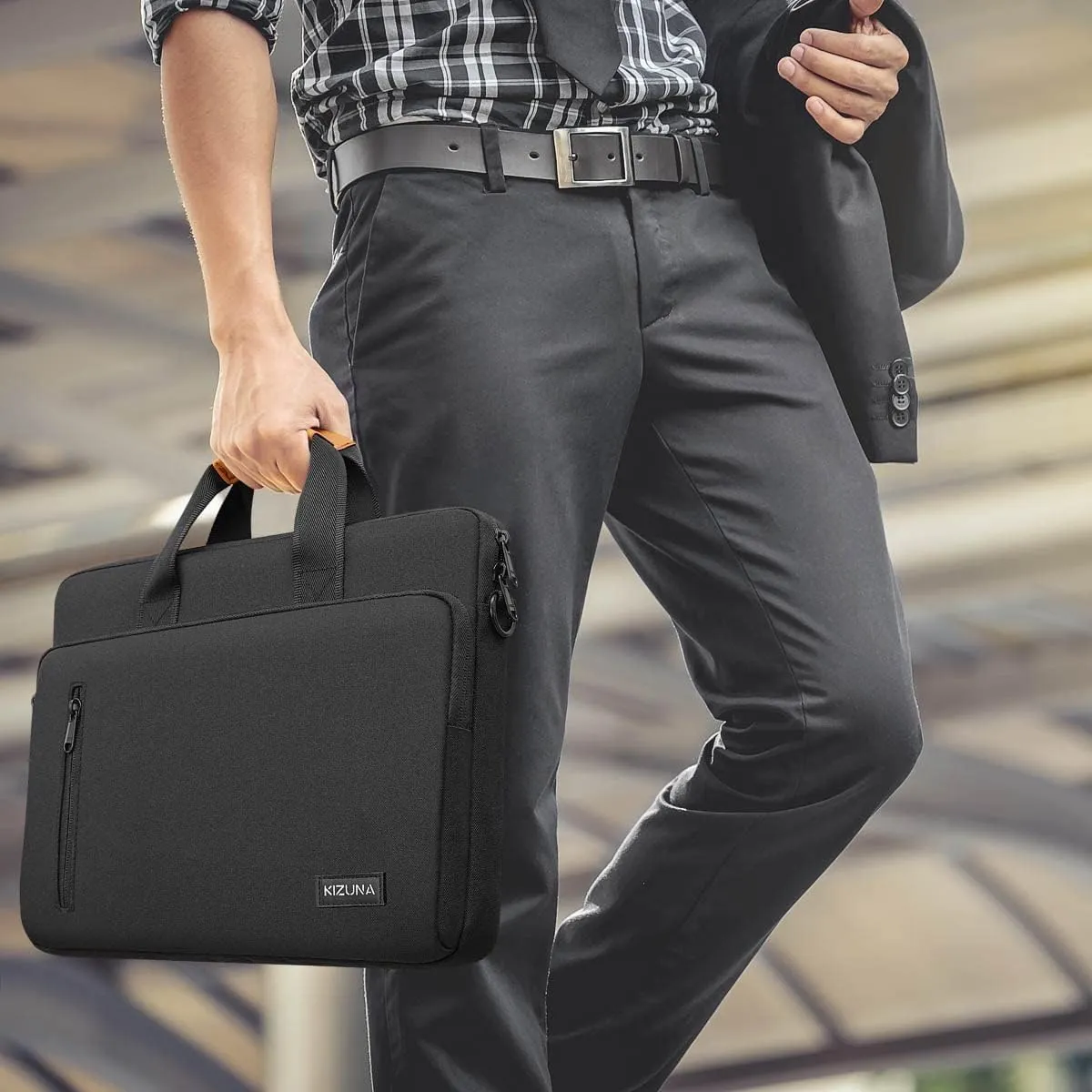 KIZUNA Laptop Bag Case 15.6 Inch Computer Shoulder Sleeve Briefcase For 16" MacBook Pro M1 M2 M3/16 Lenovo IdeaPad Flex 5i/Thinkbook 16  /15" IdeaPad Gaming 3i/Slim 3i /Dell XPS 15,Black