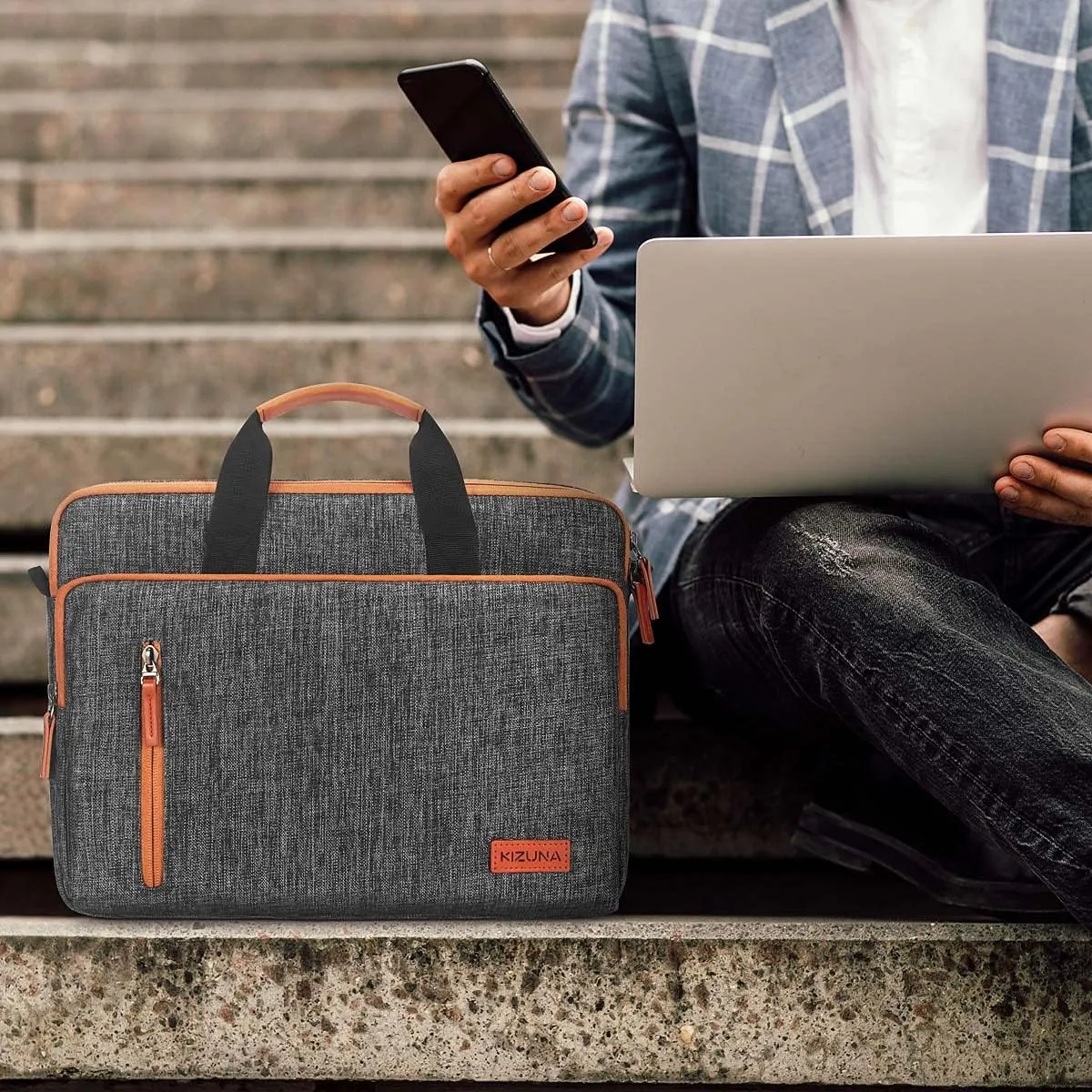KIZUNA Laptop Case Bag 15.6 Inch Shoulder Water Resistant Handbag For 16" MacBook Pro M1 M2 M3/MacBook Air 15 M2/Lenovo IdeaPad Flex 5i/15 IdeaPad Gaming 3i/Legion Slim 5i Gen 8