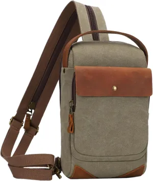 KL928 Canvas Sling Bag Crossbody Backpack Sling Backpack Shoulder Bag Casual Daypacks for Men Women