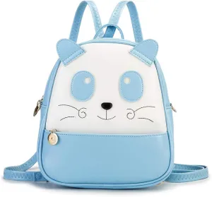 KL928 Girls Mini Backpack Toddler 3D Animal Casual Daypack PU Leather Preschool Convertible Shoulder Bag Gift for Kids (Blue)
