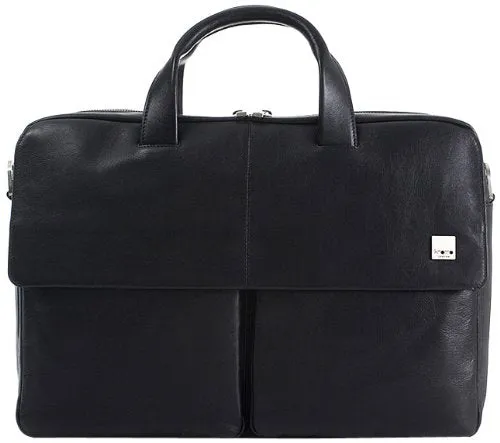Knomo London 17" Leather Laptop Bag