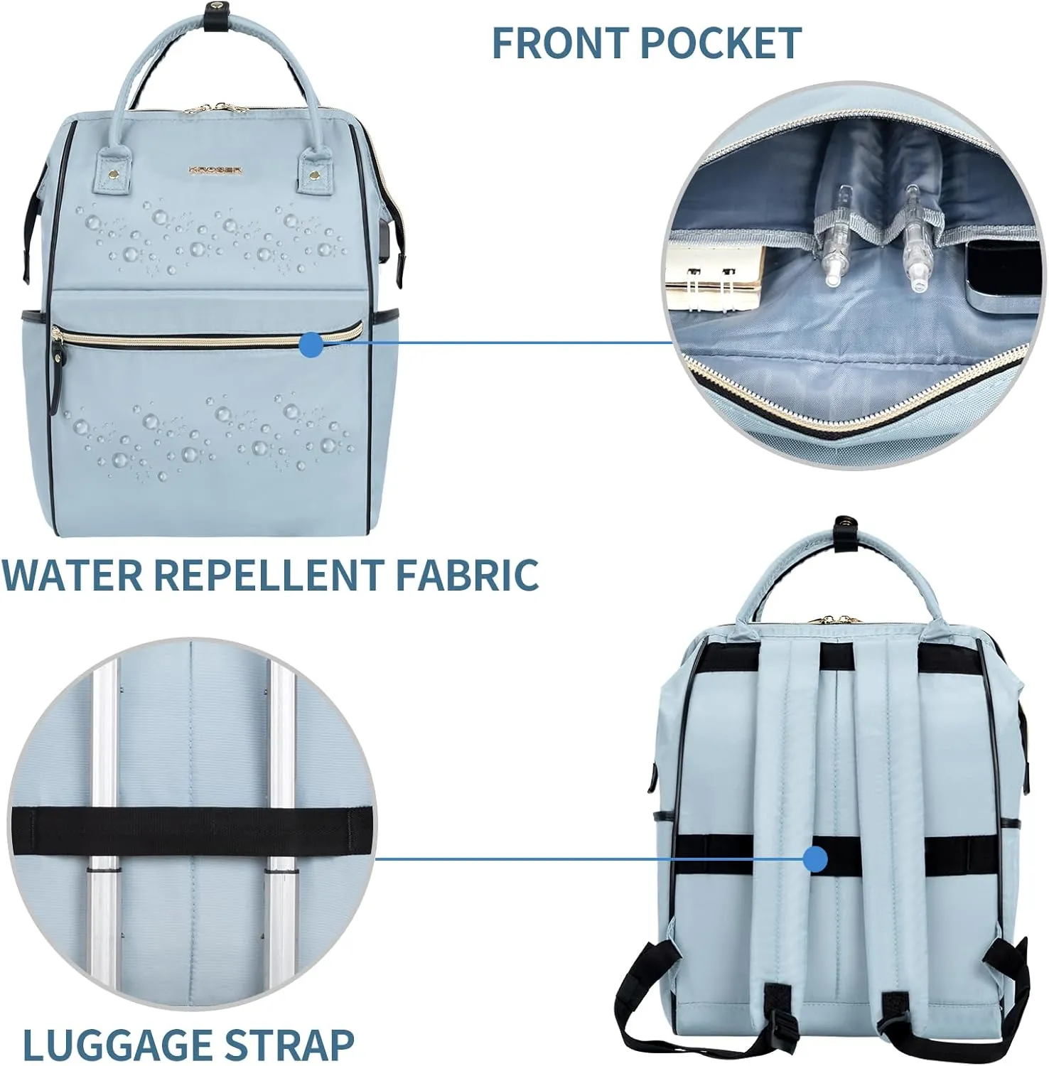 KROSER Laptop Backpack 17" Stylish Backpack Water Repellent College Casual Daypack with USB Port Travel Business Work Bag-Deg