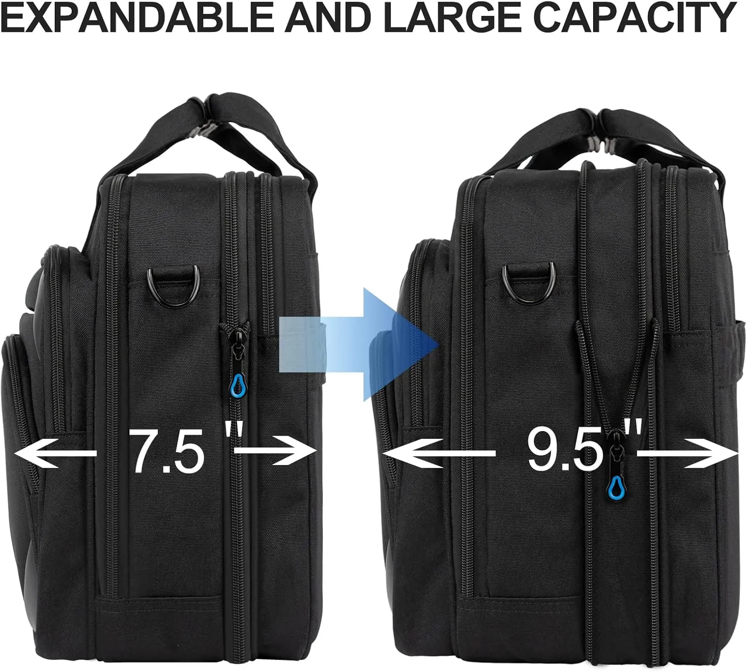 KROSER Laptop Bag 17.3 Inch Premium Laptop Briefcase, Expandable Laptop Shoulder Messenger Bag Durable Computer Case