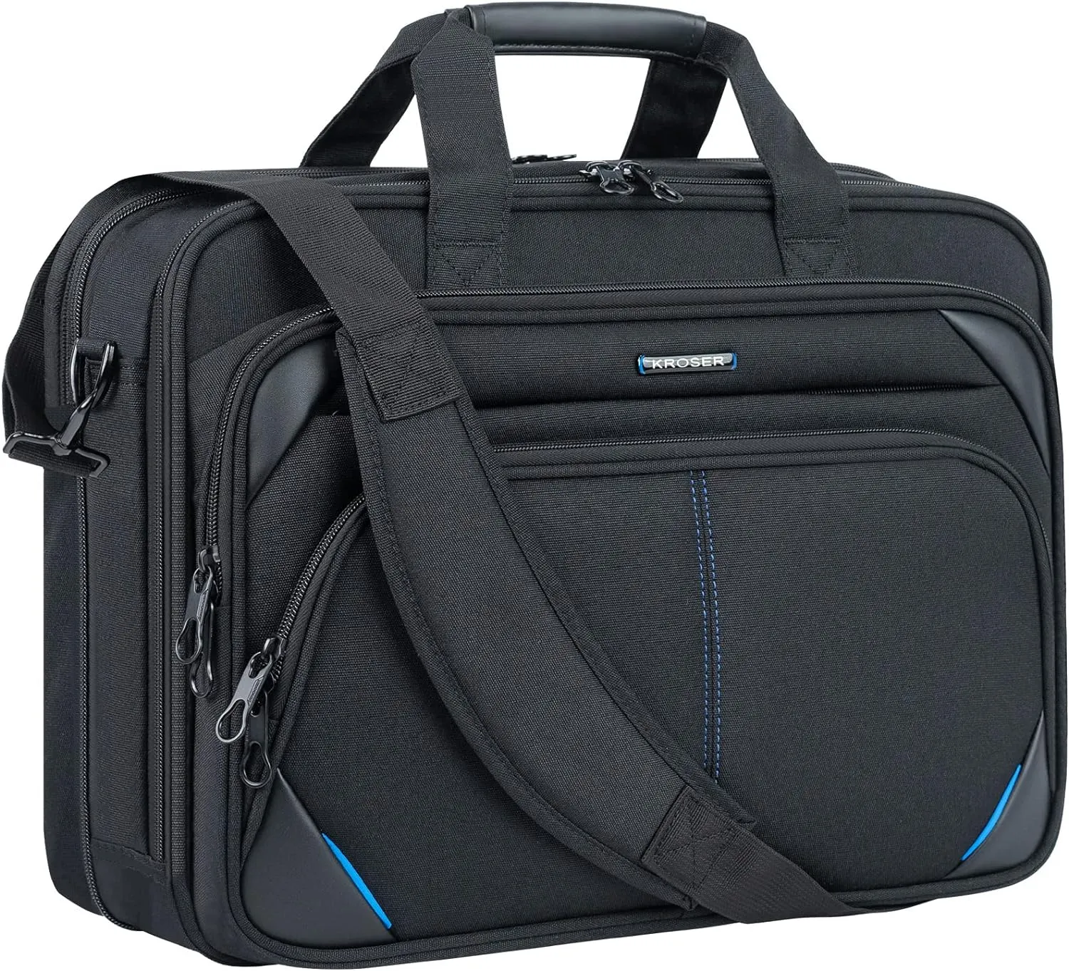 KROSER Laptop Bag 17.3 Inch Premium Laptop Briefcase, Expandable Laptop Shoulder Messenger Bag Durable Computer Case