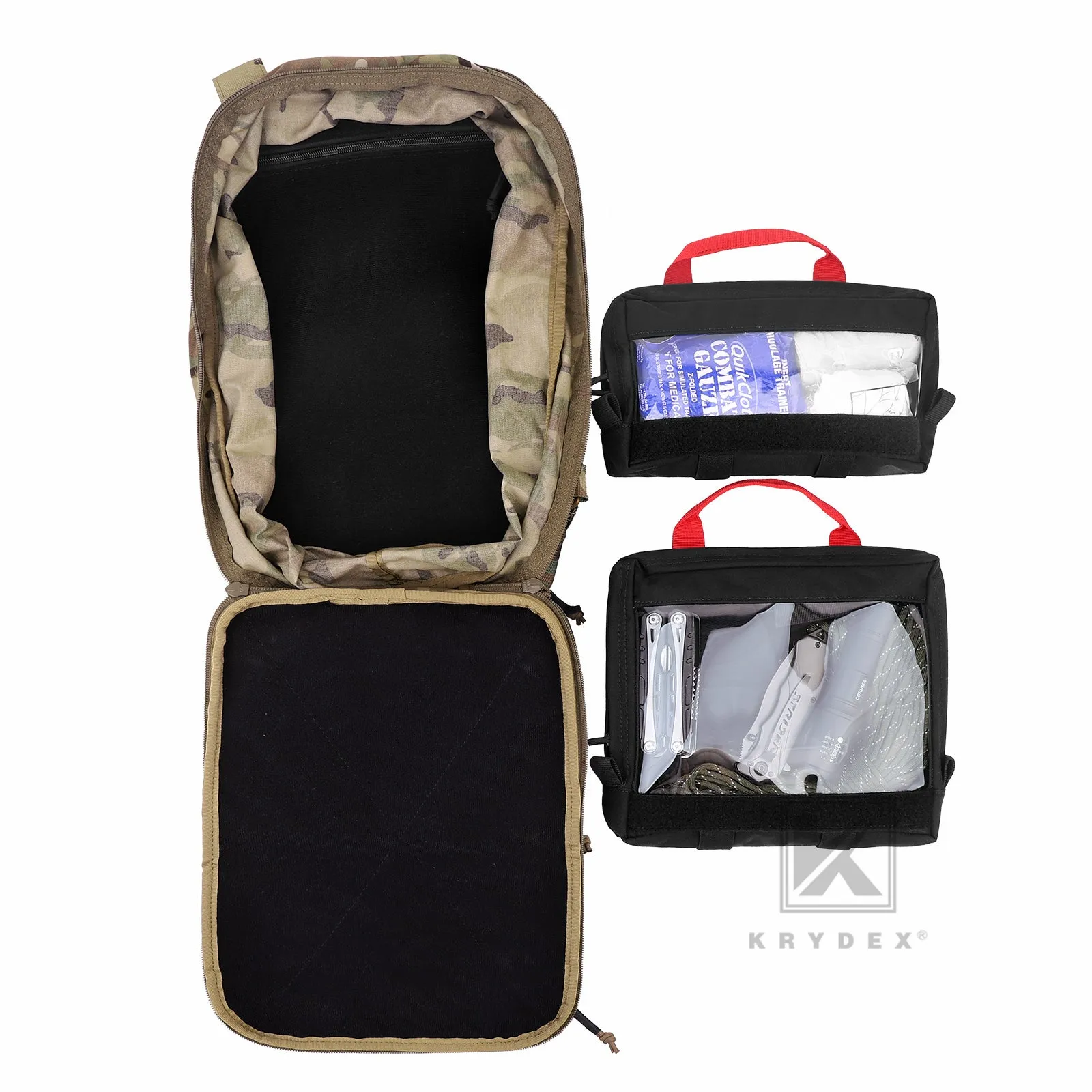 Krydex Clear Top Insert Large/Small for D3 Tactical Backpack Organizer Bag Hook & Loop Medic Pouch
