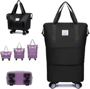 Kulken Travel Bag With Wheels, Kulken Bag, 2025 NEW Large Capacity Travel Organizer-Universal Wheel Removable (Black)