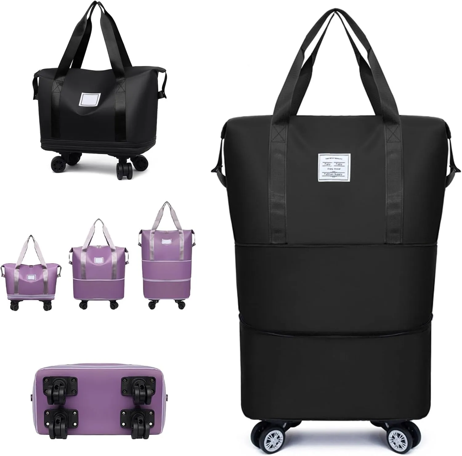 Kulken Travel Bag With Wheels, Kulken Bag, 2025 NEW Large Capacity Travel Organizer-Universal Wheel Removable (Black)