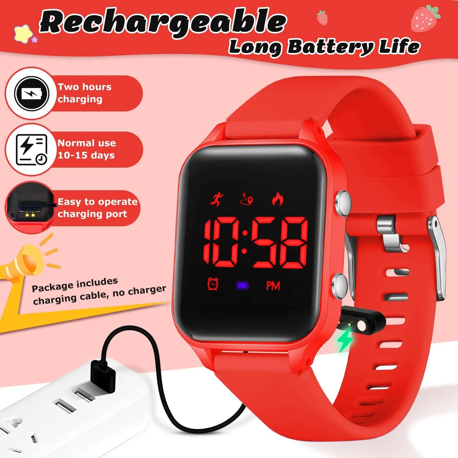 L LAVAREDO Waterproof Kids Digital Watches for Boys Girls,Sport Watch with Pedometer Stopwatch Vibration Alarm for Ages 5-13,No App Fitness Tracker Watch for Kids Teens Birthday Christmas Gifts
