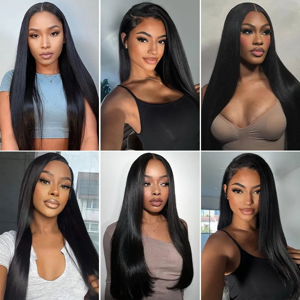 Lace Front Wigs Human Hair 30 Inch Straight Wigs Human Hair 13x4 Black Wig 220 Density Black Human Hair Wigs for Black Women