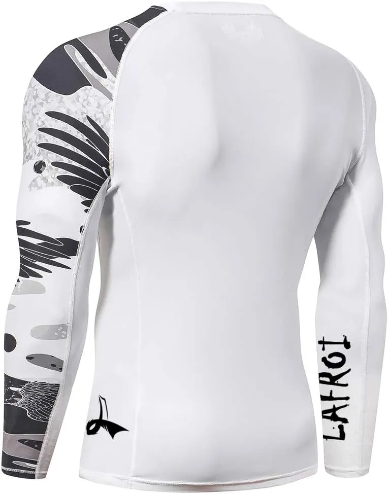 LAFROI Men's Long Sleeve UPF 50  Baselayer Skins Performance Fit Compression Rash Guard-CLYYB