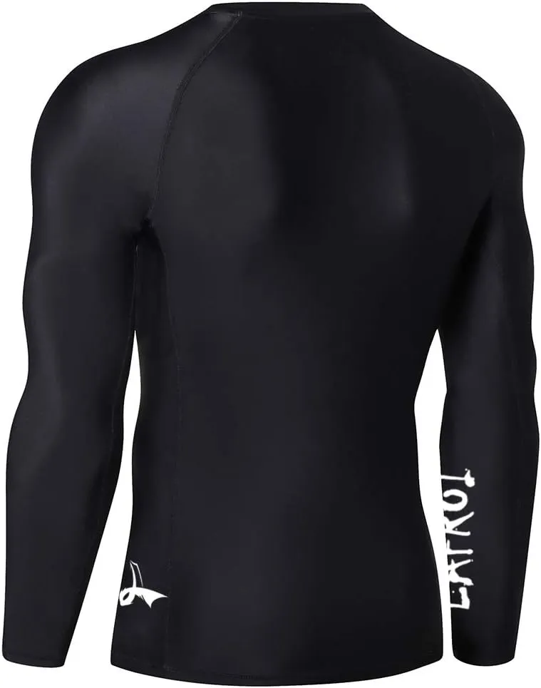 LAFROI Men's Long Sleeve UPF 50  Baselayer Skins Performance Fit Compression Rash Guard-CLYYB
