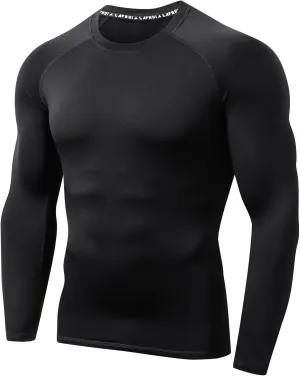 LAFROI Men's Thermal Fleece Winter Long Sleeve Compression Baselayer Top Shirt-MJSY01