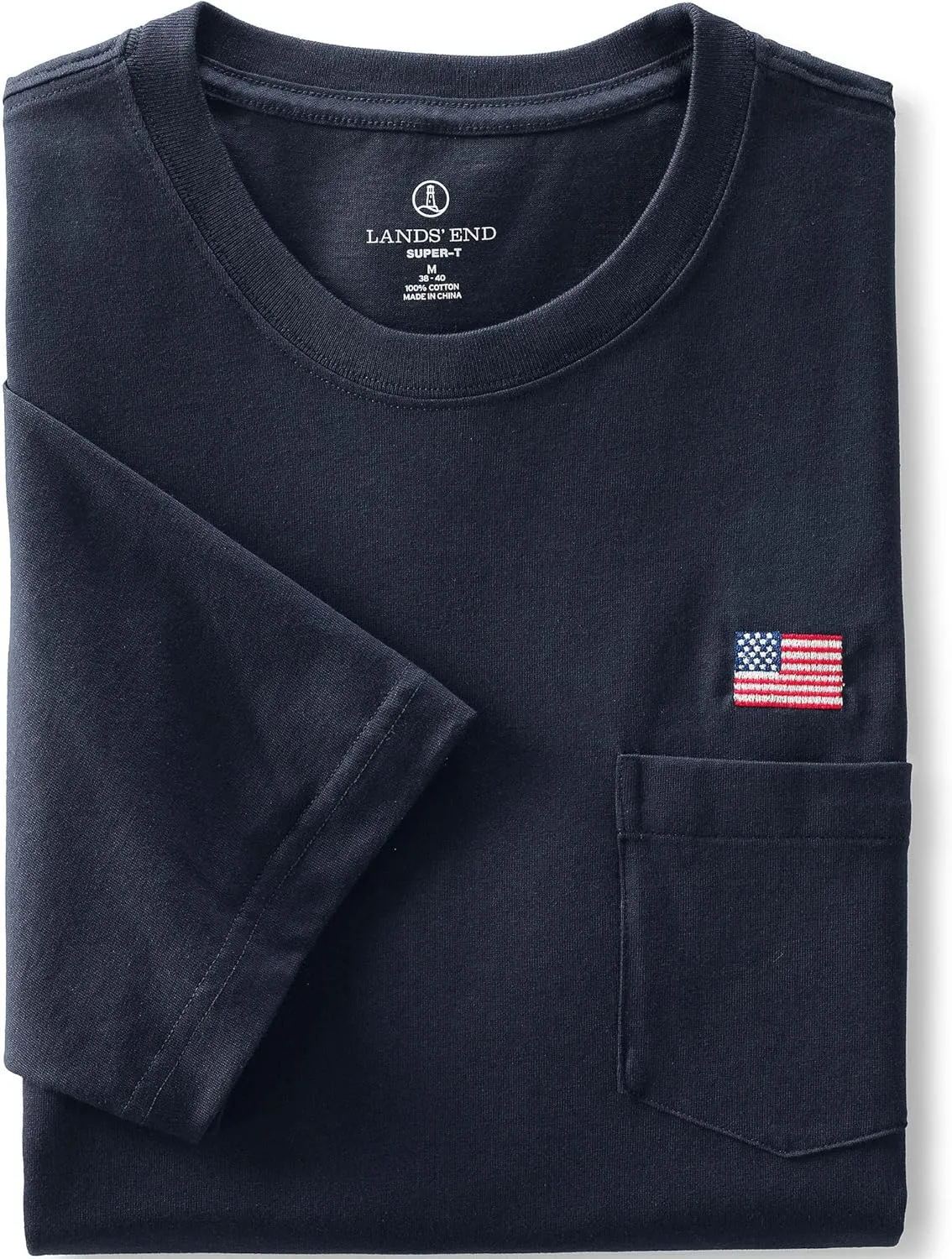 Lands' End Men's Super-T Short Sleeve T-Shirt with Pocket