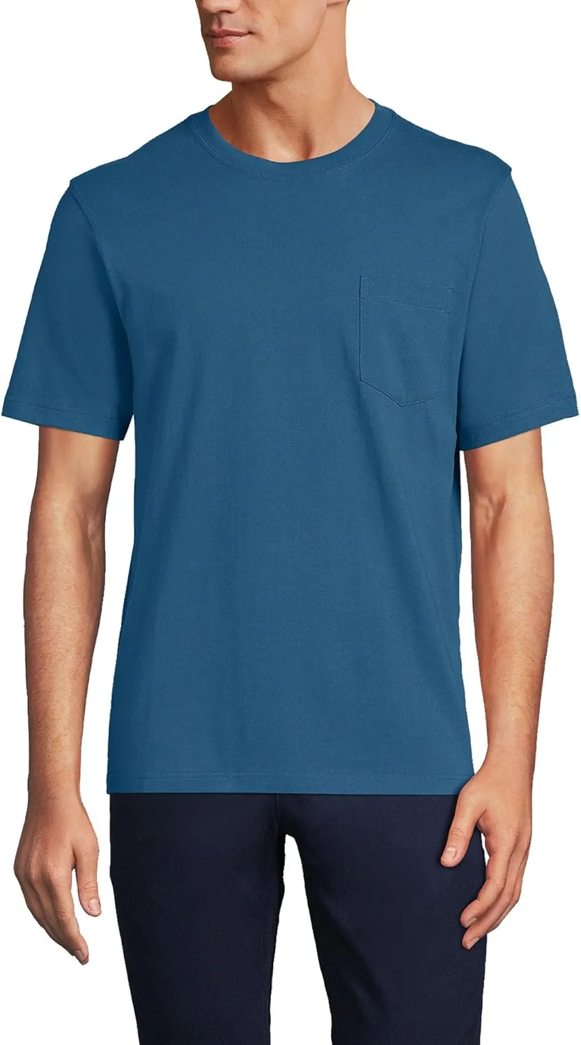 Lands' End Men's Super-T Short Sleeve T-Shirt with Pocket