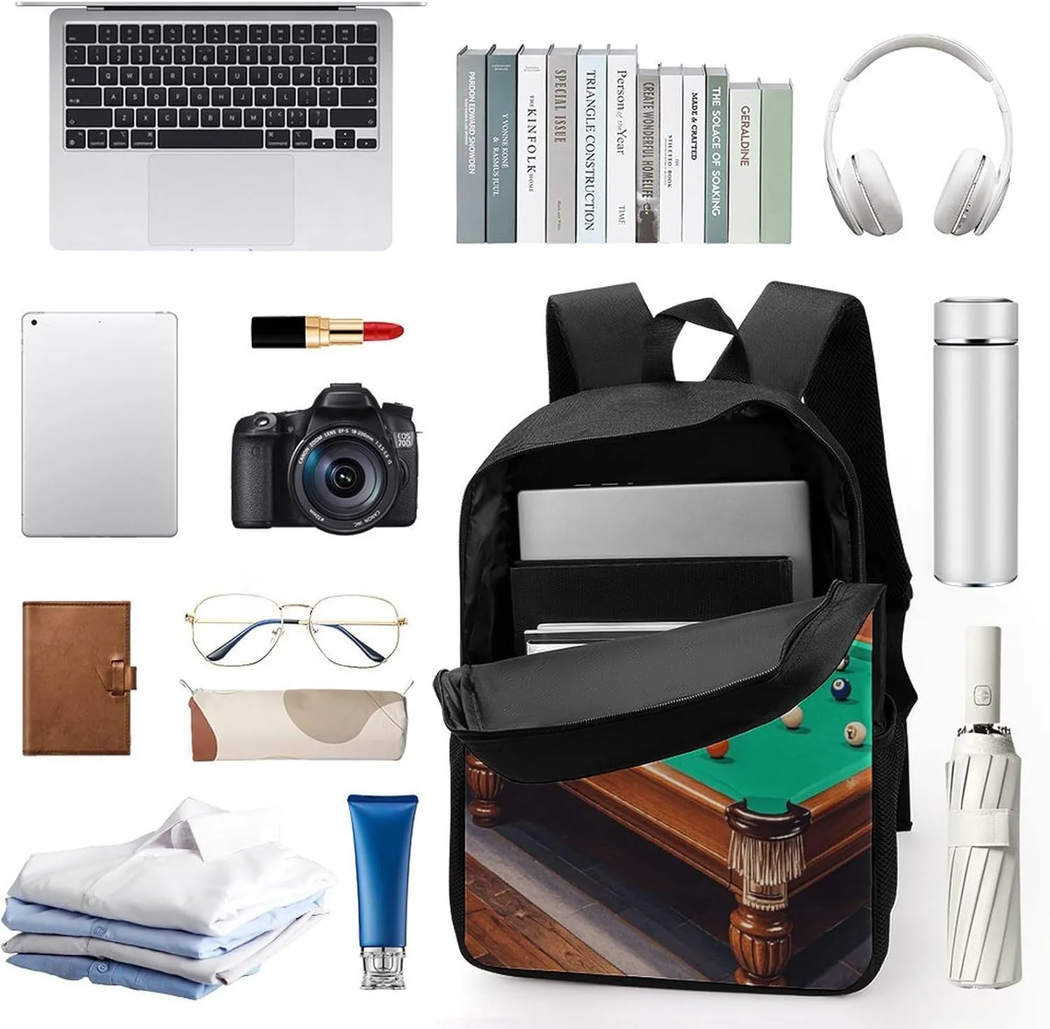 Laptop Backpack for Men Women Daypack Billiard Computer Bag Travel Backpacks Laptop Bag