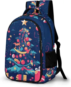 Laptop Backpack for Men Women Daypack Cartoon Christmas Tree Computer Bag Travel Backpacks Laptop Bag